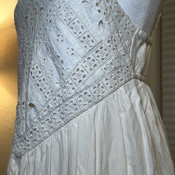 American Eagle sz S - IVORY bohemian Sundress w/ LACE BODICE - Picture 5 of 13